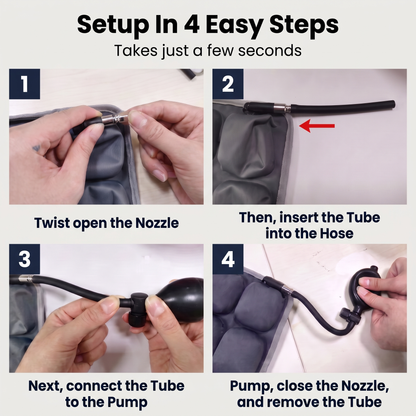 PressureSpread - Inflatable Seat Cushion + FREE Storage Bag