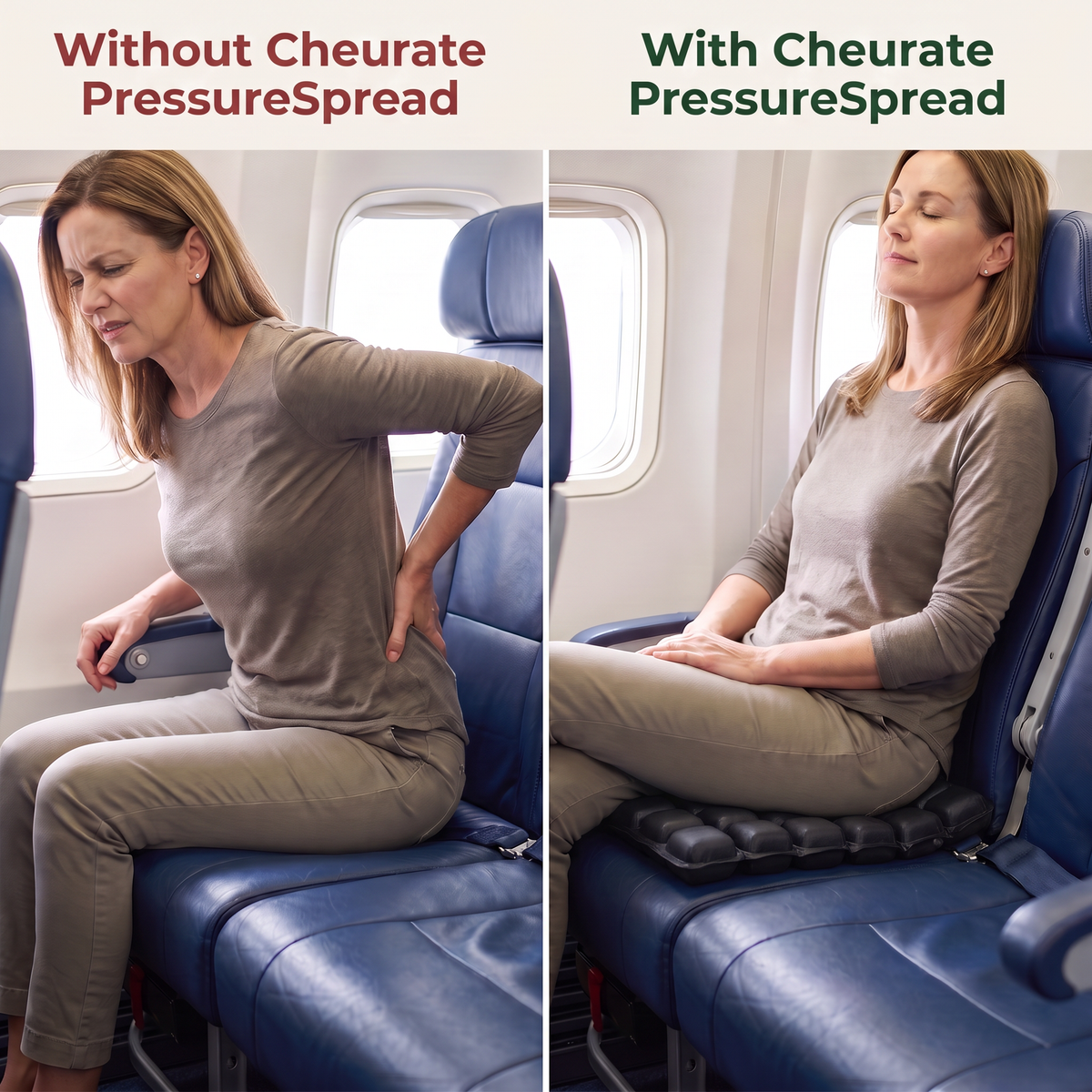 PressureSpread - Inflatable Seat Cushion + FREE Storage Bag